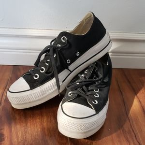 Lowtop Platform Black Converse All Stars